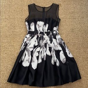 Black and white cocktail dress